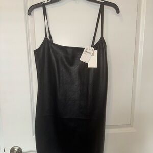 *NWT* Good American Black Leather Dress